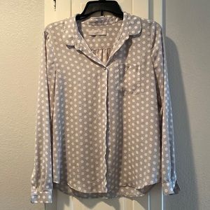 Loft blouse, grey with white polka dots